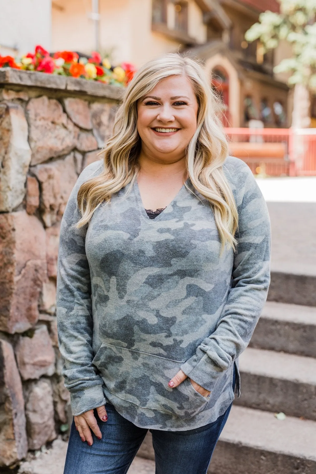 Cozy On The Couch Hoodie- Camo