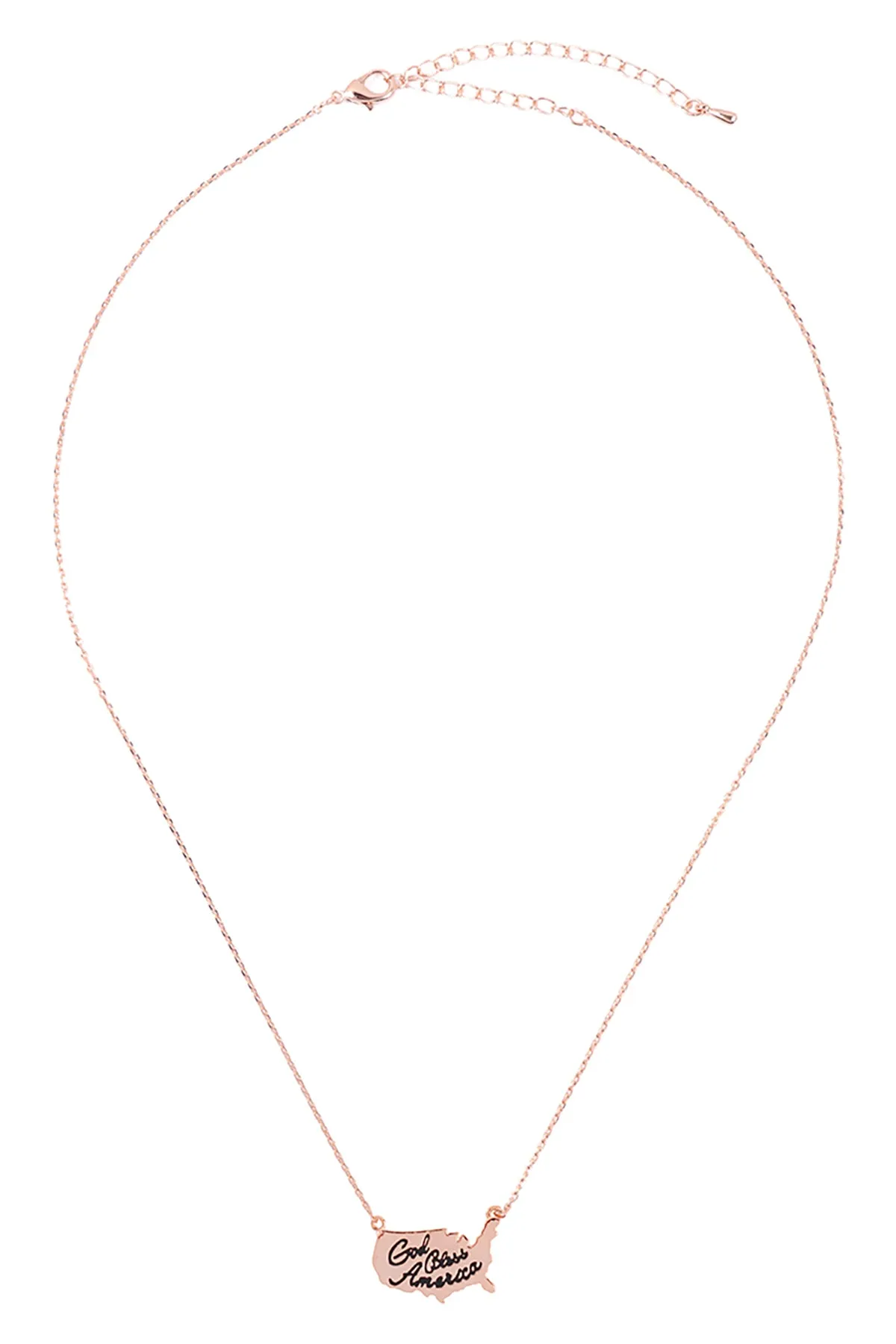 INA219 - "GOD BLESS AMERICA" CONTINENT NECKLACE