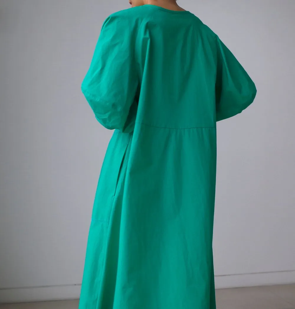 Loose Cozy Puff Sleeves Long Dresses